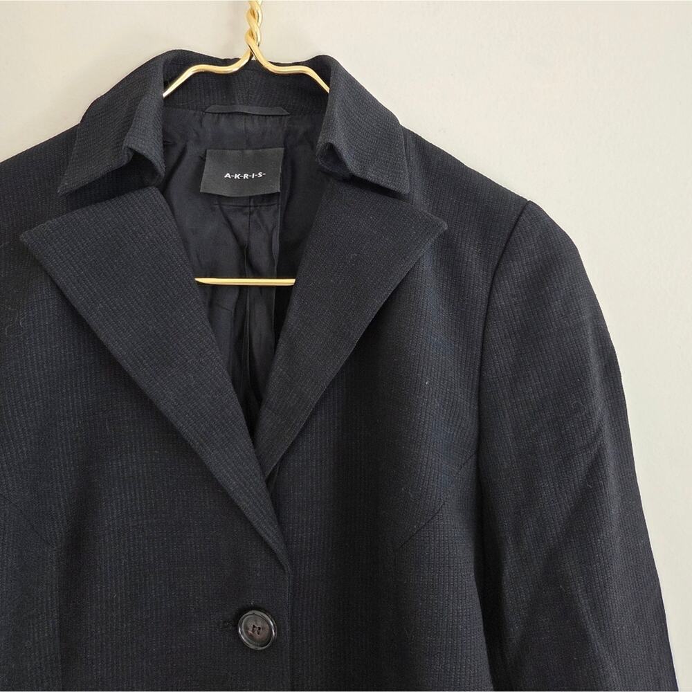 Akris Black Wool Blazer Jacket Size 8 - Picture 3 of 9
